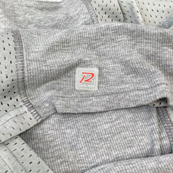 Pistol Pete | Mens Medium Gray/Red Mesh Tank Top - Picture 5 of 6